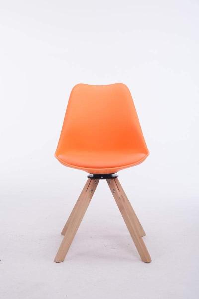 CLP Besucherstuhl Troyes Kunstleder Square drehbarer und mit eckigen Holzbeinen,orange natura Bild 5