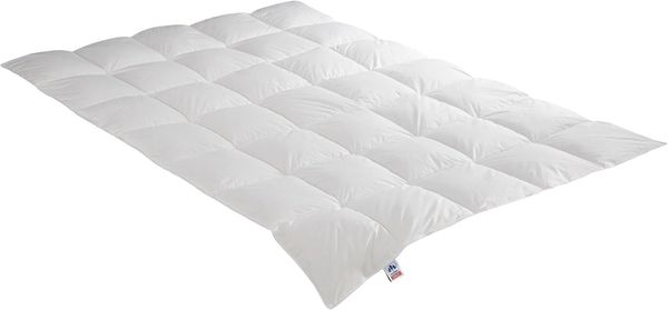 Irisette Daunendecke Edda medium mono Ganzjahresdecke, aus 100% Baumwolle 90% Daunen, 10% Federn mit Aufbewahrungstasche, 155x220 cm, weiß
