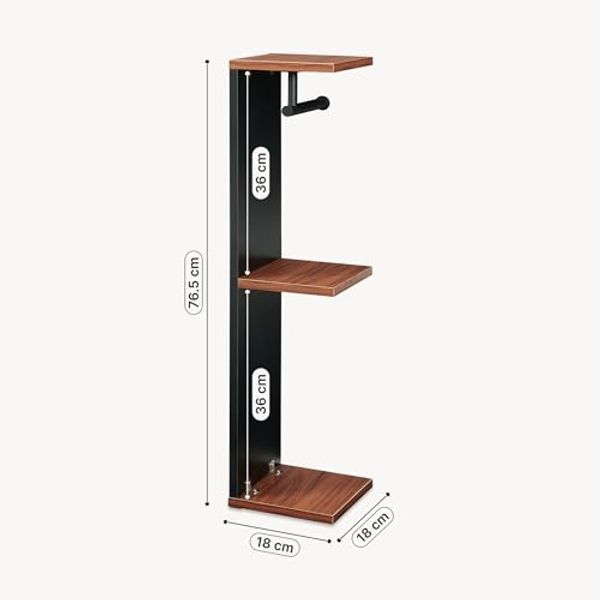 Toilettenpapierhalter Trond 76x18x18 cm Schwarz/Walnussoptik [en. casa] Bild 3