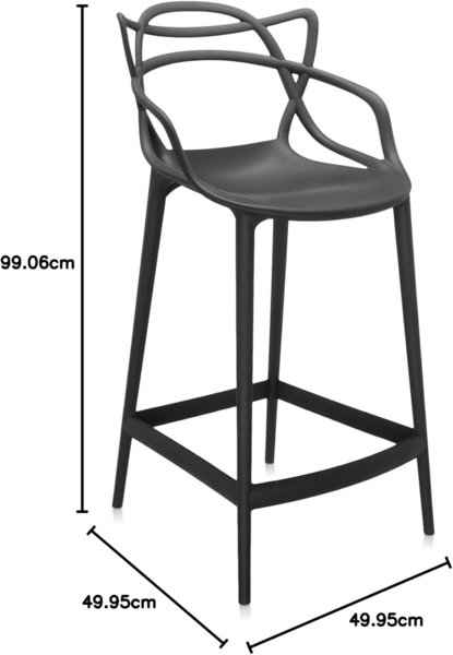 Kartell Masters Stool Hocker, Schwarz, H. 65 Bild 3