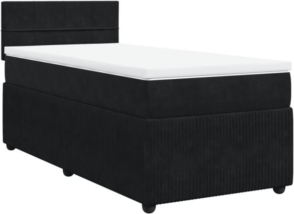 Boxspringbett mit Matratze Schwarz 100x200 cm Samt 3289964