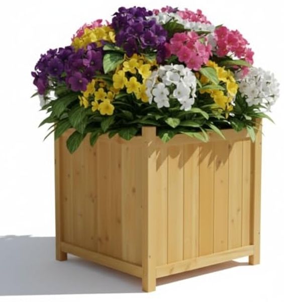 Pflanzkasten Blumentrog Blumentopf Garten Blumenkübel Holz Übertopf eckig