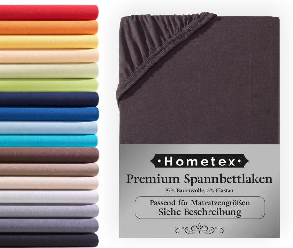 Hometex Premium Textiles Spannbettlaken Premium Boxspringbett Spannbetttuch ideal für Wasserbett und Matratzen, Jersey, Gummizug: Rundumgummizug, Spannbettlaken Premium Qualität 190 g/m², Gekämmte Baumwolle