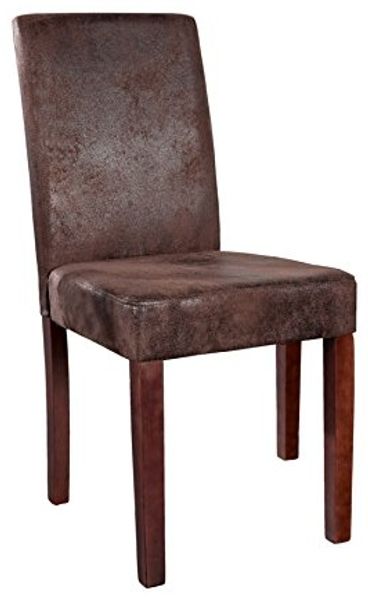 riess-ambiente Esszimmerstuhl GENUA cigar braun/dunkelbraun - Microfaser, Massivholzbeine, Design, Vintage Look mit robuster Verarbeitung – ideal für Esszimmer & Küche