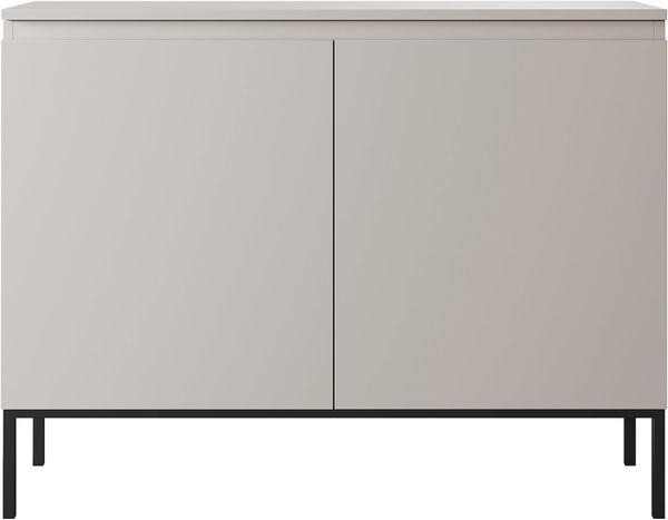 Selsey Bemmi - Sideboard Kommode 2-türig, Beige mit schwarzen Beinen, 100 cm