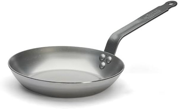 de Buyer - Bratpfanne LYONNAISE aus schwerem Eisenstahl - 22 cm - 5110.22, Silber