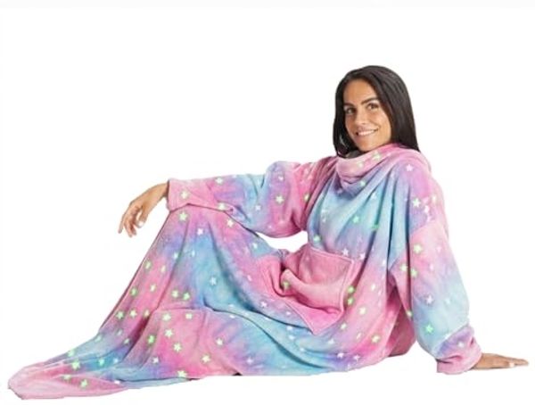 KANGURU Deluxe Glow Rainbow Decke und Überwurf 140 x 180 cm
