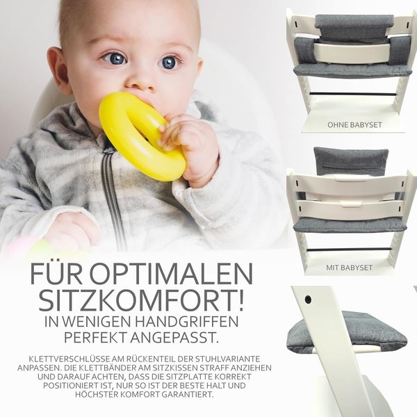 BAMBINIWELT Sitzkissen, kompatibel mit Stokke 'Tripp Trapp' Hochstuhl, Marine (Elefanten) Bild 5