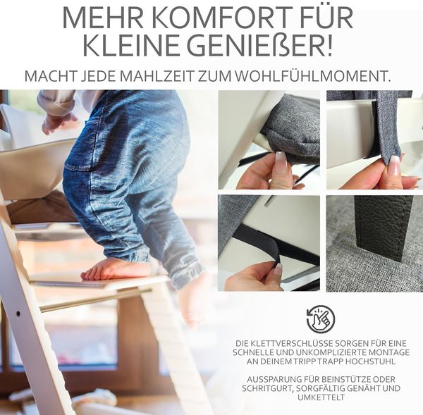 BAMBINIWELT Sitzkissen, kompatibel mit Stokke 'Tripp Trapp' Hochstuhl, Marine (Elefanten) Bild 2