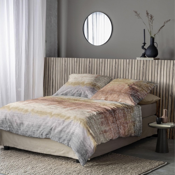 Irisette Feinbiber Bettwäsche Koala 135x200 Streifen kupfer rost grau 8546-50 Bild 3