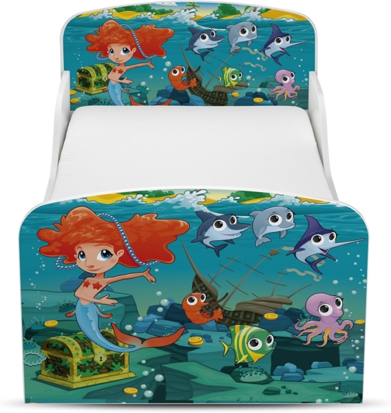 Leomark Kinderbett 70x140 cm, Meerjungfrau, mit Matratze und Lattenrost Bild 3
