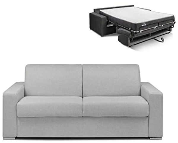 Vente-unique - CALITO Sofa Stoff Grau - B 223 cm94 cm x H 99 cm x L 194 cm