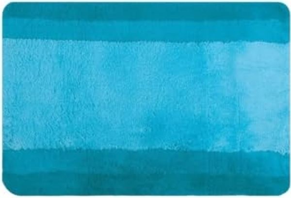 spirella Badematte | kuscheliger Hochflor | Rutschfester Badvorleger | viele Größen | waschbar 40° | 90x60 cm | Türkis