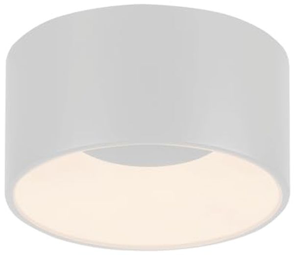 JUST LIGHT LED Deckenleuchte TANIKA, Ø 16 cm, 1-flammig, Weiß, Kunststoff, Dimmfunktion, Memoryfunktion, LED Deckenlampe