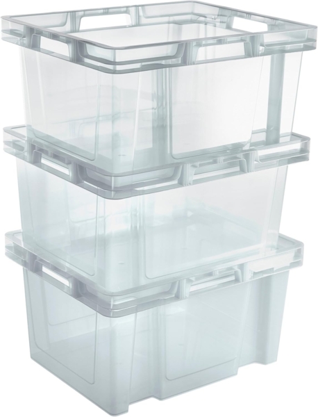 Gardissimo 3x EUROBOX Stapelboxen Kunststoff Aufbewahrung Box 26 Liter