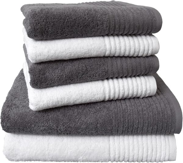 Dyckhoff Handtuch Set Brillant, Walkfrottee (Set, 6-St), mit Streifenbordüre,4 Handtücher (50x100cm), 2 Duschtücher (70x140cm)