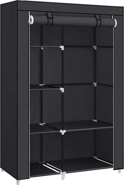 Songmics 'RYG085B02' Stoffschrank mit 6 Ablagen, schwarz, 45 x 105 x 168 cm