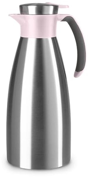 Emsa Isolierkanne Soft Grip, 1,5 l, (1-St), Quick Tip Verschluss, rutschfester Halt, 12 h heiß, 24 h kalt