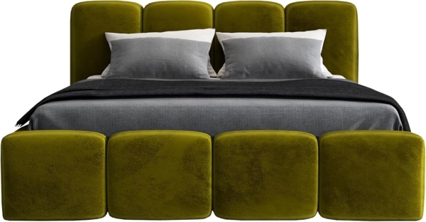 Polsterbett DONA 180x200 ohne Matratze mit Bettkasten und Lattenrost. Farbe: Olive 9