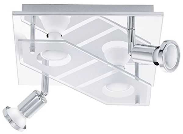 Eglo 75379 Deckenleuchte 4-flammig, CHROM/SAT-KLAR CABO 1 mit Farbwechsler