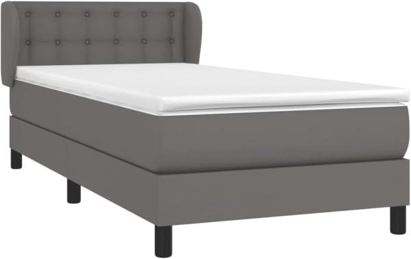 vidaXL Boxspringbett Matratze, Härtegrad: H2, Kunstleder Grau 80 x 200 cm