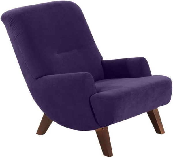 Brandford Sessel Veloursstoff Violett Buche Nussbaumfarben