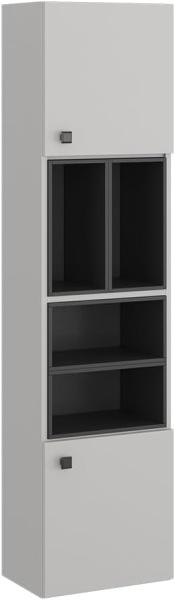 Vicco Hängeschrank Gerta, 37,5 x 150 cm, Grau-Schwarz, Badmöbel mit 2 Türen