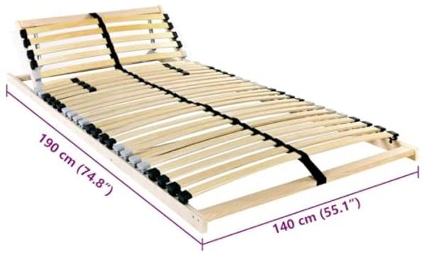 vidaXL Bett-Lattenrost Braun 140 x 190 cm Massivholz Buche 42015243 Bild 2