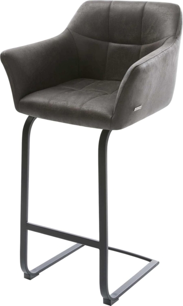 Barstuhl Yulo-Flex Vintage Anthrazit Freischwinger flach Metall