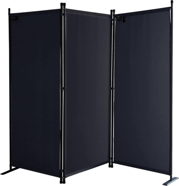 Quick Star Paravent Paravent 3tlg. 170x165cm Schwarz
