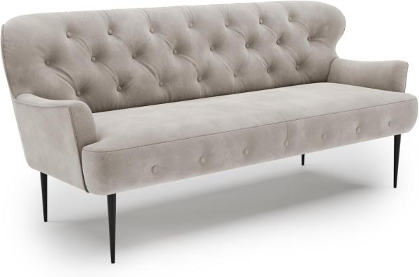 CAVADORE Küchensofa Amba Sofas, Holzwerkstoff, Mikrofaser Anthrazit, 3-Sitzer