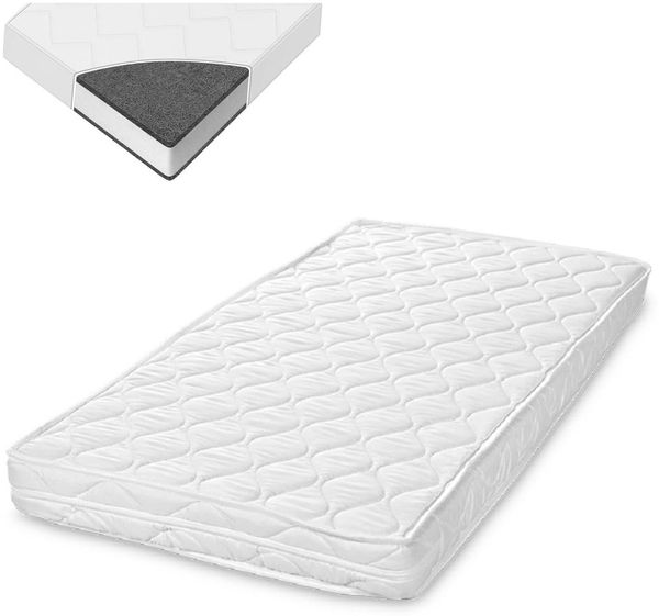 Lorelli Matratze Eco Tex 120 x 60 cm antiallergisch Bezug waschbar Schaumstoff weiß uni