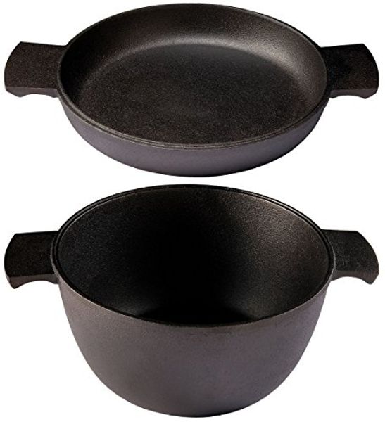 Skeppshult Grytstapel Bräter 3l und Bratpfanne 23cm im Set - Schwarz - 20 bis 24 cm