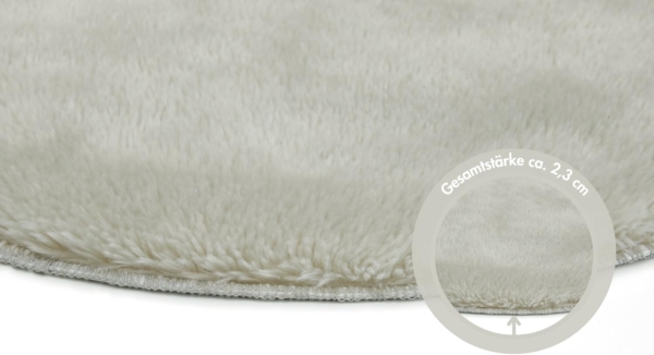 andiamo Badematte rutschfest Florida - Badezimmerteppich weich und flauschig - Badteppich rutschfest waschbar Duschvorleger Badvorleger für Badezimmer 60 cm rund beige Bild 3