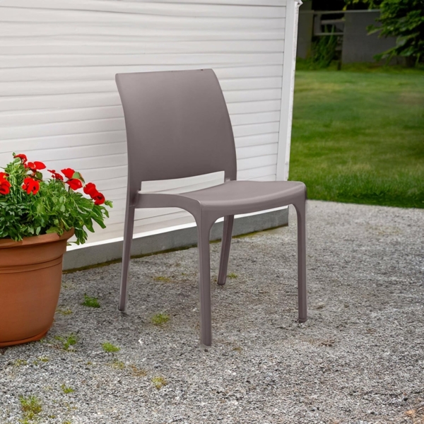 Dmora - Gartenstuhl Miranda, Gartensitz, Outdoor-Stuhl, Outdoor-Sessel, Made in Italy, 54x46 h80 cm, Taube Bild 1