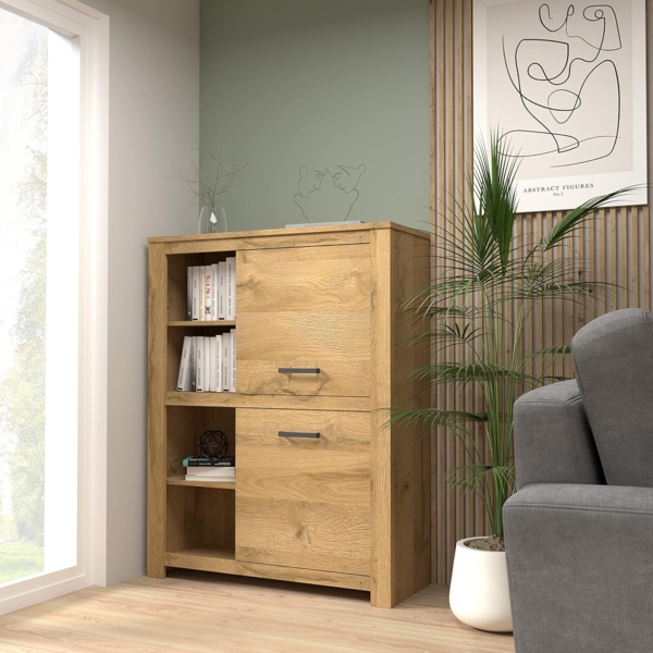 FORTE Havanna Regal, Holzwerkstoff, Braun, 111,7 x 143,7 x 42,2 cm Bild 2