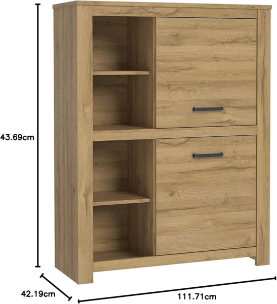 FORTE Havanna Regal, Holzwerkstoff, Braun, 111,7 x 143,7 x 42,2 cm Bild 3