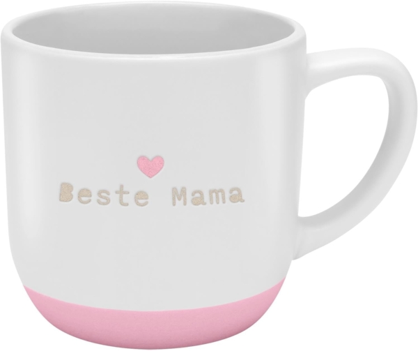 GRUSS & CO Tasse mit Garvur "Beste Mama" | Steinzeug, 40 cl, mehrfarbig | Geschenk Mama, Muttertag, Geburtstag | 48988