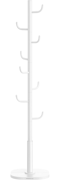 SONGMICS HOME Garderobe in Kaktus-Form, Kleiderständer, freistehende Garderobe, 8 Haken mit nach oben gebogenen Enden, 175,3 cm hoch, für Kleidung, Hüte, Taschen, wolkenweiß