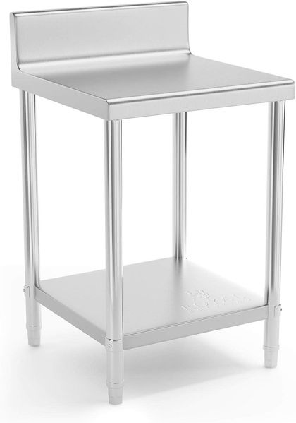 Royal Catering Arbeitstisch 60 x 60cm Edelstahltisch Edelstahl Zerlegetisch Gastro Aufkantung