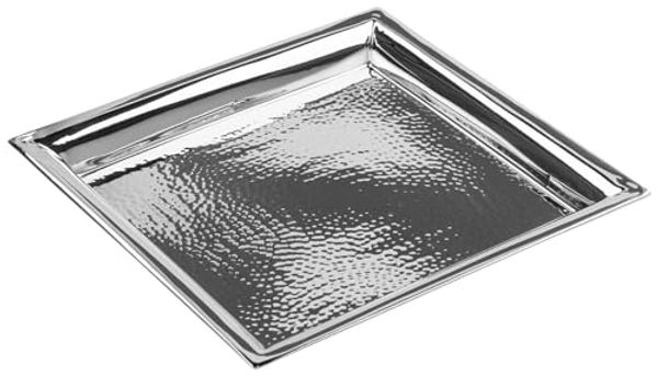 Fink Tablett NAGANO, mit feiner Hammerschlagstruktur, Edelstahl, (1-tlg), gehämmert, quadratisch, 24 cm x 24 cm