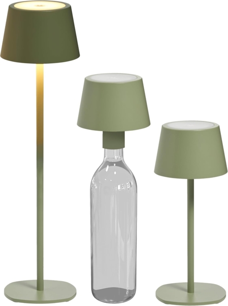 Northpoint LED Tischleuchte LED Akku Tischlampe Flaschenleuchte 3in1 45cm warmweiß