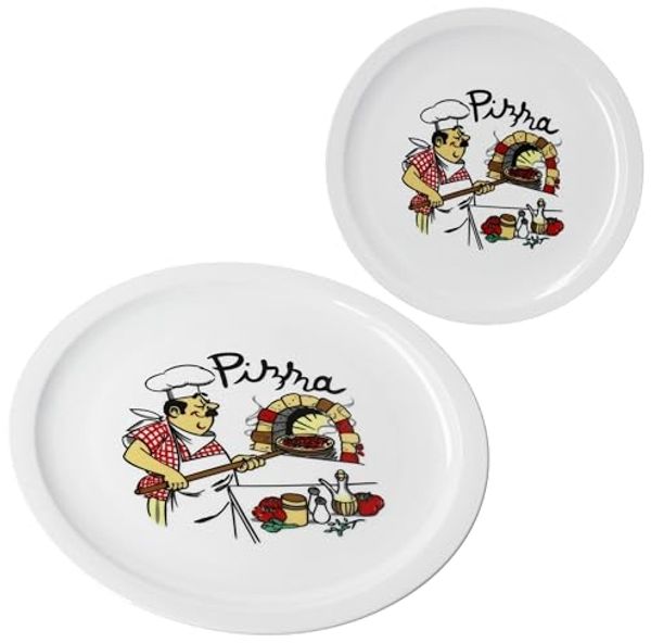MamboCat Pizzateller 2er Set Mario XXL Pizzateller Ø33cm 2 Pers. Teller Pizza Bäcker