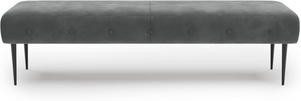 CAVADORE Sitzbank Amba, Trendige Polsterbank 3-sitzig für Küche, Esszimmer oder Wohnküche / Küchenbank passend zum 3-Sitzer Amba / 159 x 52 x 54 / Hochwertiges Mikrofaser: Grau Bild 5