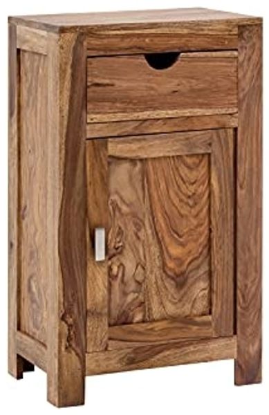 Unterschrank Badezimmerschrank Akazie Massivholz 45x80x30 cm massivum Laros Badschrank mit Tür+Schublade Badmöbel Landhaus-Stil