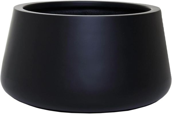 VIVANNO Blumentopf Fiberglas GORDO Rund - Schwarz Matt (1 St), 52x29 cm