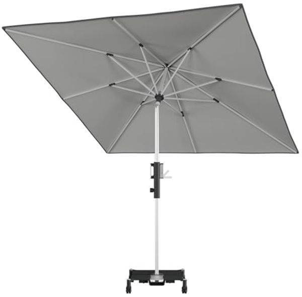 Knirps Kurbelschirm / Mittelmastschirm "Phönix 245 x 245", light grey, 245 x 245 cm