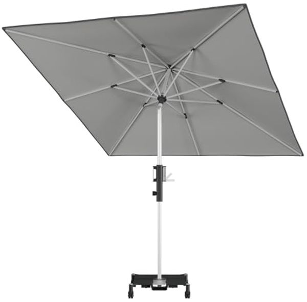 Knirps Kurbelschirm / Mittelmastschirm "Phönix 245 x 245", light grey, 245 x 245 cm