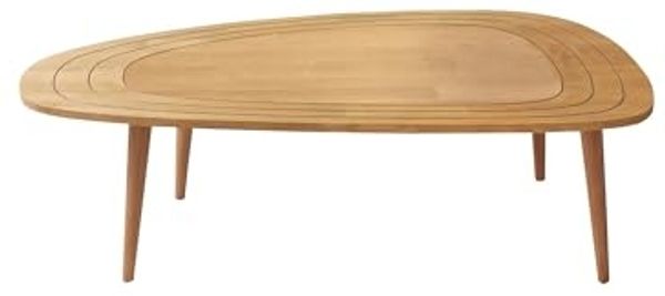Hanah Home Elegant Coffee Table, Teak Color, 115 x 38 x 50 cm Pine & Beech Wood | Perfect for Modern Living Rooms & Cozy Spaces