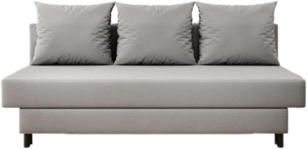 Designer Sofa Lino mit Schlaffunktion Stoff Grau